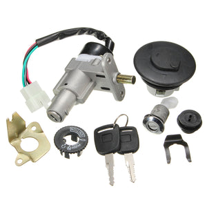 Motorcycle Ignition Lock Switch Fuel Tank Cap +2 Key For 49 50CC 60CC 72CC 80CC