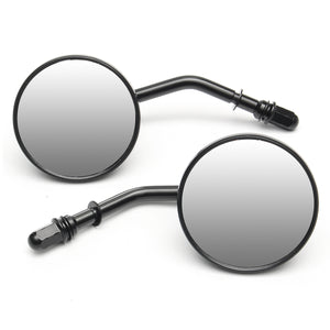 Pair Round 3inch Motorcycle Mirrors Black For Harley Davidson Ryca