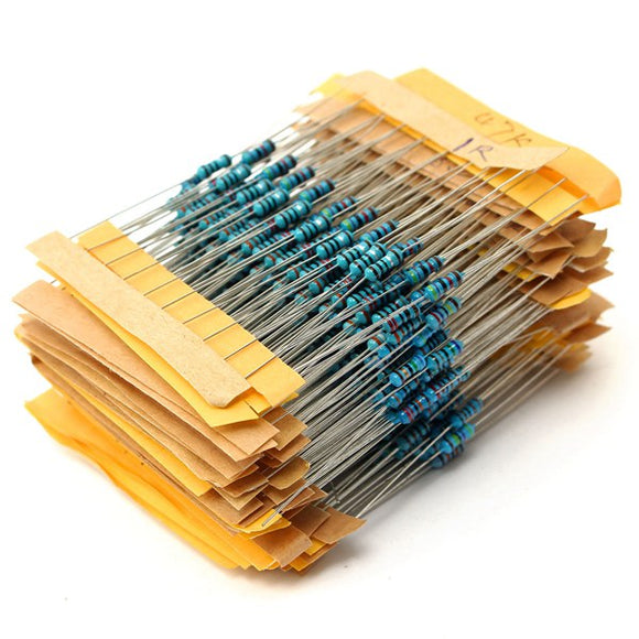 500pcs 50 Value 1/4W 0.25W 1% Metal Film Resistor Assortment Kit