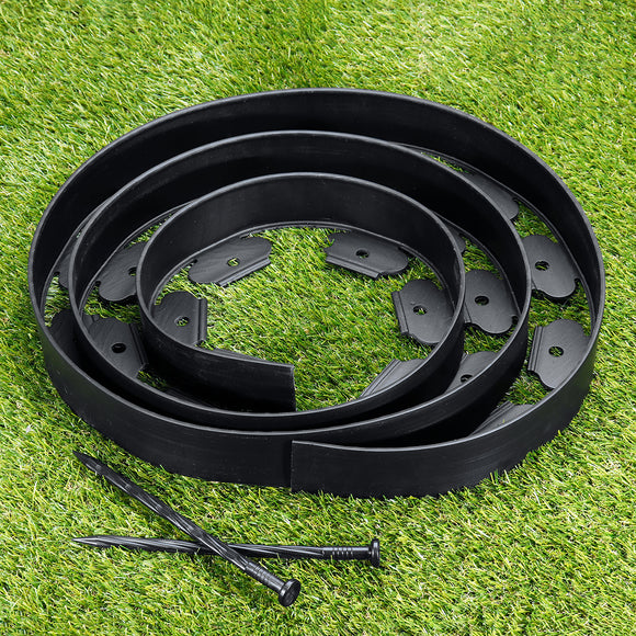 Garden Flexible Lawn Grass Plastic Edging Border 3meters+10 Extra Strong Pins Decorations