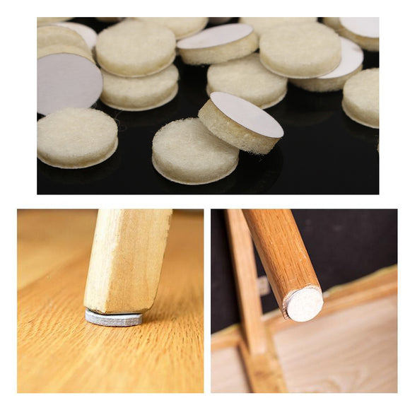 120pcs Round  Beige Felt  Pads Table Mats Wood Laminate Floor Furniture Protectors