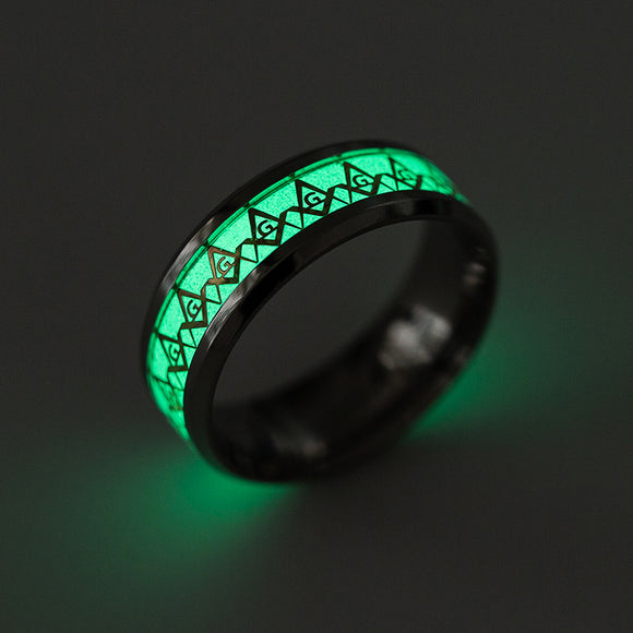 Punk Stainless Steel Luminous Ring Cool Men's Ring Jewelry for Unisex