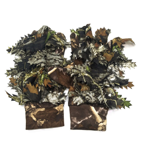 Camo Ghillie Shooting Gloves Camouflage Hide Anti Slip Stalking Airsoft Tactical Gloves