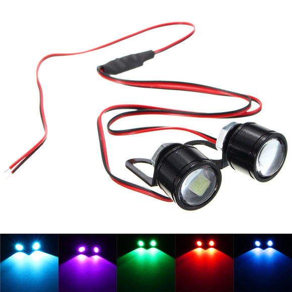 Pair 12V Spot Lightt LED Flashlight Motorcycle Headlight Daytime Running Light