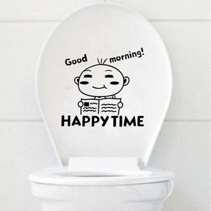 Little Boy Toilet Seat Cover Sticker Bathroom Closetool Waterproof Wall Decal Home Decor