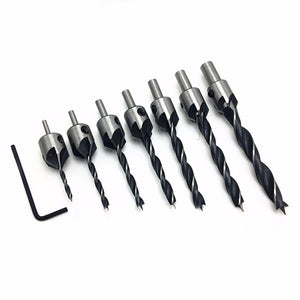 4/7pcs 3-6mm/3-10mm Countersink Drill Bit Set Woodworking Chamfers Hex Shank Steel Drill Tool