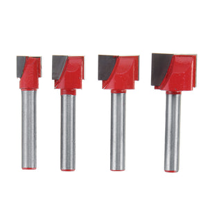 4pcs 10/13/16/18mm Surface Planing Bottom Cleaning Wood Milling CNC Router Bit Woodworking Tools