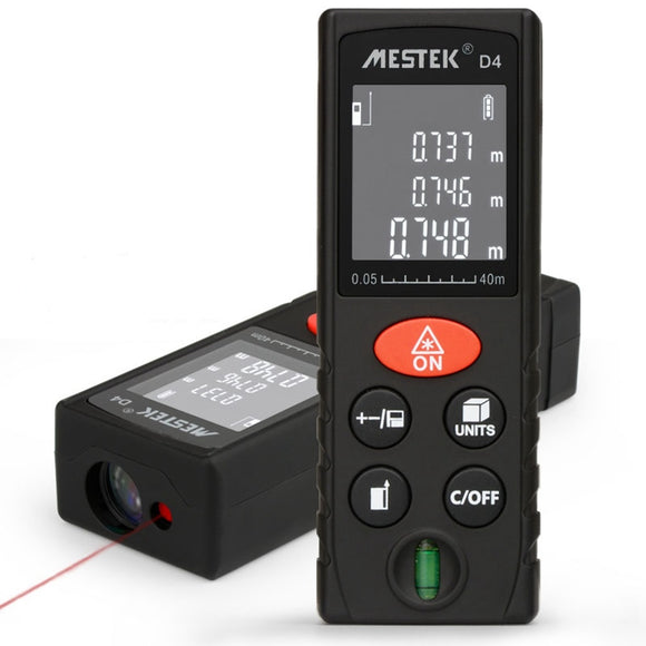 MESTEK D4 60M Laser Distance Meter Rangefinder Double Water Balance Data Record Area Volume Measure