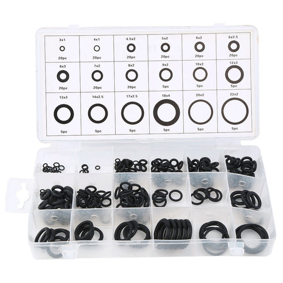 Suleve MXRW3 225Pcs Rubber O Ring Hydraulic Plumbing Gasket Paintball Seal Assortment Set