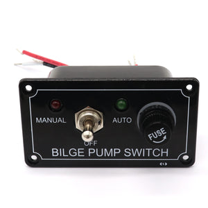 12V LED Indicator Bilge Pump Switch Panel Housing 3 Way Panel Manual / Off / Auto RV Marine Boat