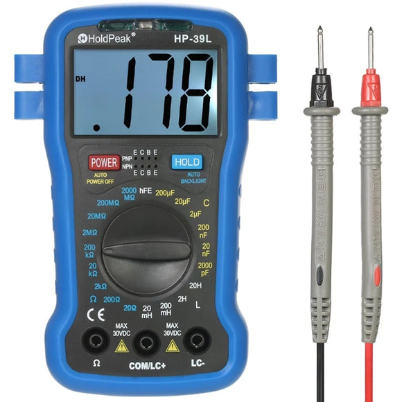 HoldPeak HP-39L Backlight LCD Digital LCR Meter Resistance Capacitance Inductance Tester