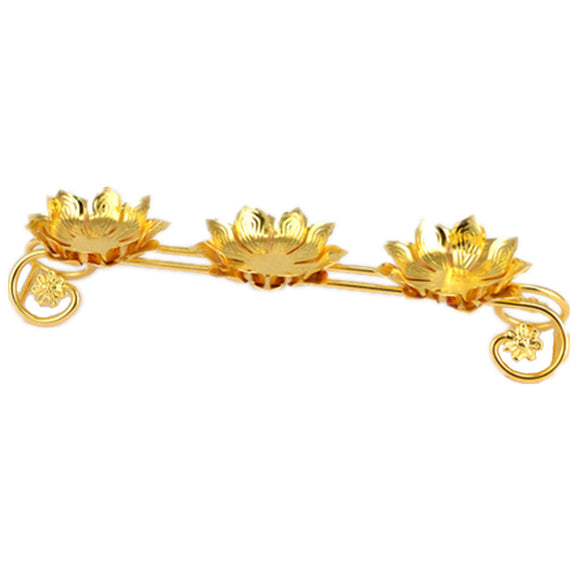 One Tier Lotus Alloy Butter Lamp Candle Holder Without Candles For Buddhism Pray Ghee Light