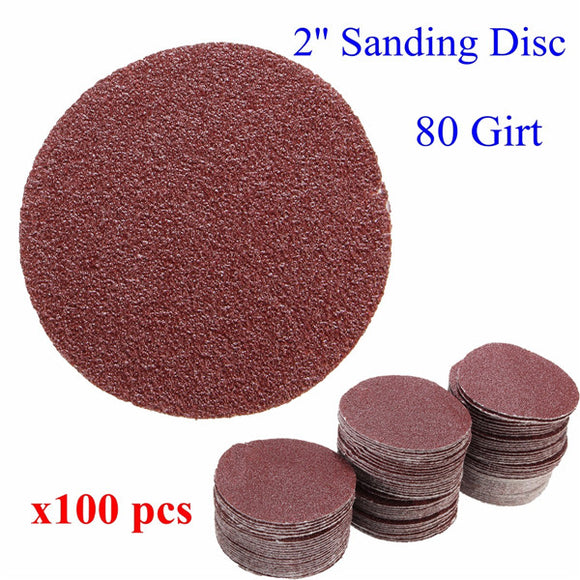 100pcs 50mm 80 Grit Abrasive Sand Discs Sanding Polishing Pad Sandpaper