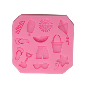 Sunshine Beach Silicone Fondant Cake Mold Decoration Creative Kitchen Baking Tools