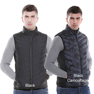 Electric USB Heated Warm Vest Men Women Rechargeable Heating Coat Racing Jacket