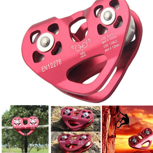 Outdoor Rock Ice Climbing Equipment Accessary Rescue Cable Trolley Aluminum Alloy Speed Pulley