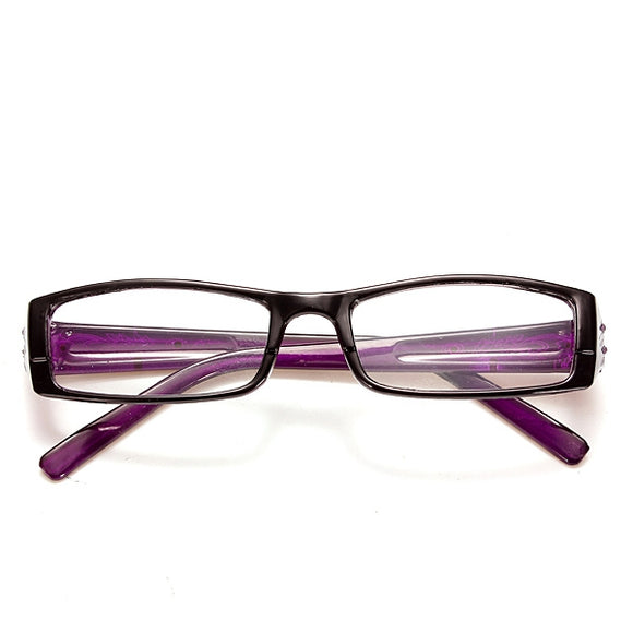 Purple Female Diamond Flower Frame Presbyopic Reading Glasses Eyeglasses 1.0 1.5 2.0 2.5 3.0 3.5