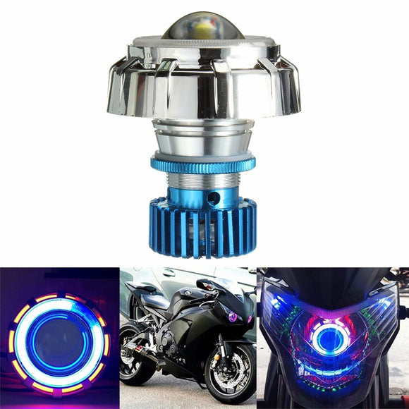 12V LED Projector Kit Hi/Low Beam Headlight Angel Devil Eye Motorcycle