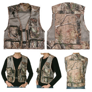 Men Fishing Vest Jacket Multi Pocket Outdoor Waistcoat Sleeveless