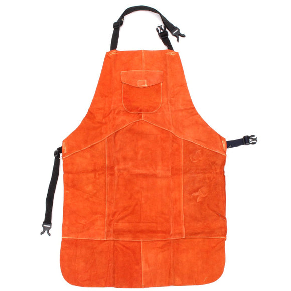 Soldering Apron Cowhide Leather Welding Protective Apron Heat Resistant Soldering Mechanic Smock