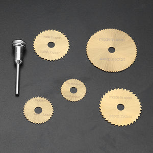 Drillpro SW-B2 6pcs HSS Circular Saw Blades Set Titanium Coated Saw Blade for Rotary Tools