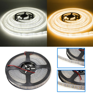 5M 120W DC12V Double Row 3528 SMD 1200 LED White/Warm White Waterproof Flexible Strip light