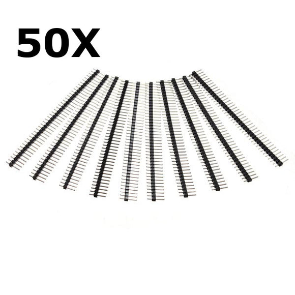 50 Pcs 40 Pin 2.54mm Single Row Male Pin Header Strip For Arduino Prototype Shield DIY