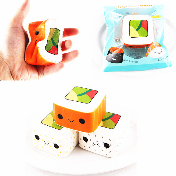 SanQi Elan Squishy Simulated square sushi slow rebound toys 6*3.6CM Original Packaging Decor Toy