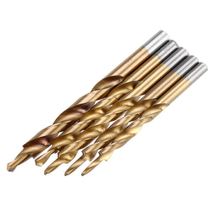 Drillpro 5Pcs Titanium Coating Twist Step Drill Bits for Manual Pocket Hole Jig Master System Woodworking Tool