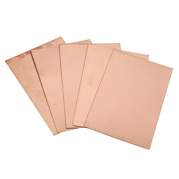 5Pcs 100 * 150 * 0.4mm Double-sided Copper-clad Board