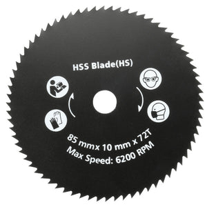 85mm 72 Teeth HSS Circular Saw Blade Rotary Cutting Discs Wheel For Rotary Tools