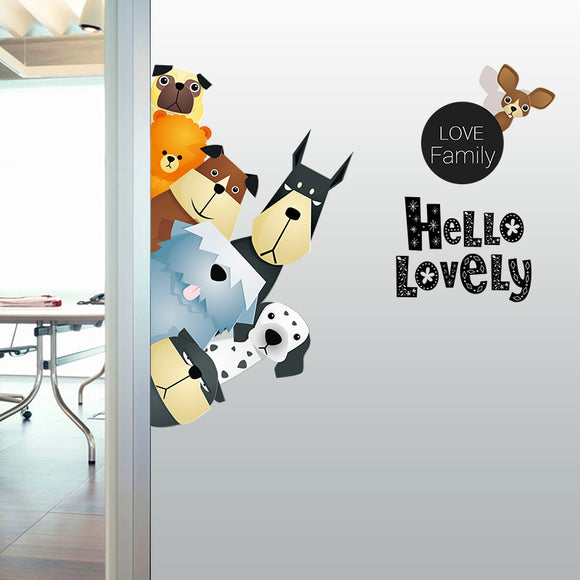 Cartoon Wall Stickers Cute Animals A Pro - Green Living Room Sofa Posted Children 's Room Paste