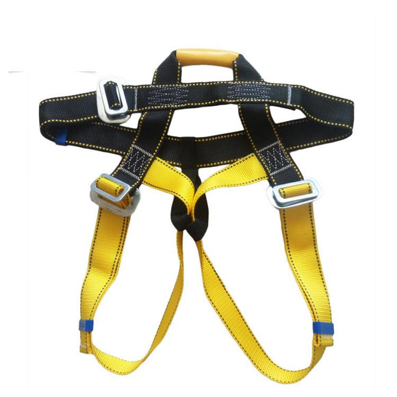 Outdoor Rock Climbing Harness Seat Belt Rappelling Half Body Portable Rope with Safety Metal Hook