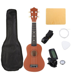 21 Inch Brown Soprano Basswood Ukulele Uke Hawaii Guitar Musical Instrument