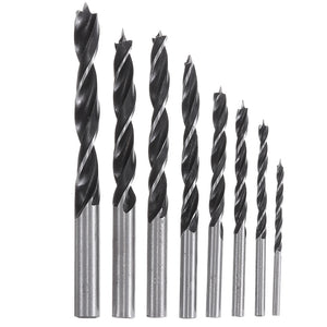 Drillpro 8pcs 3-10mm Carbon Steel Working Auger Drill Woodworking Tool Twist Drill Bit Set