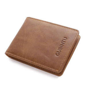 Men Genuine Leather RFID Anti-theft Wallet Card Holder