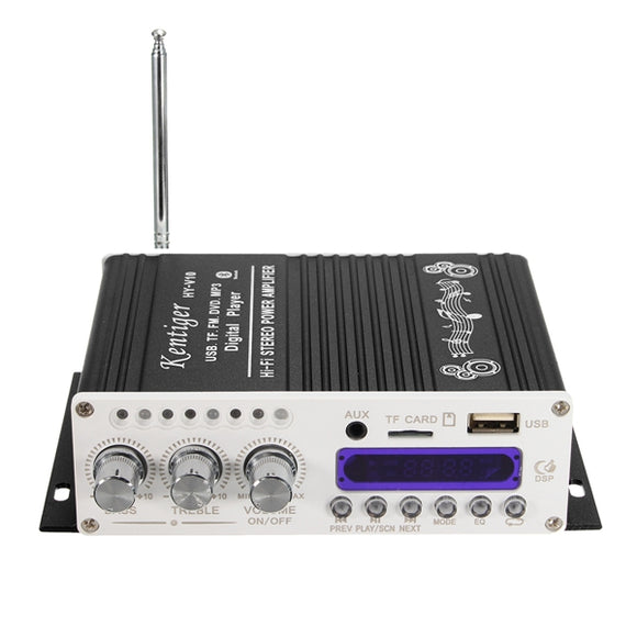 Kentiger HY-V10 Mini bluetooth Hi-Fi Stereo Amplifier Bass Booster MP4 12V for Car Motorcycle