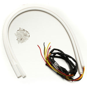 2pcs 60cm White&Amber LED Strip Light DRL 12V