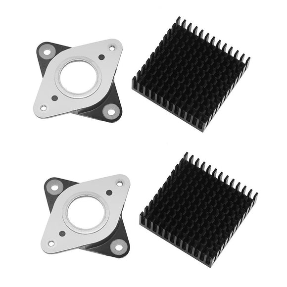 2Pcs 53.8*53.8mm NEMA17 Stepper Motor Vibration Shock Absorber Damper with Black Heat Sink for 3D Printer CNC Part