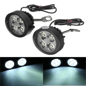 12V Universal Motorcycle LED Rear View Mirror Headlight Motor Bike Fog Light