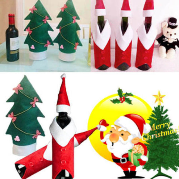 Christmas Wine Bottle Cover Christmas Xmas Clothes Tree Bottle Coat Bottle Decoration