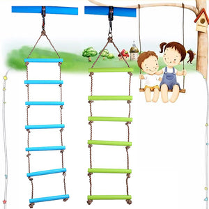 6 Rungs 2M PE Rope Children Toy Swing Max load 120KG Outdoor Indoor Plastic Ladder Rope Playground G