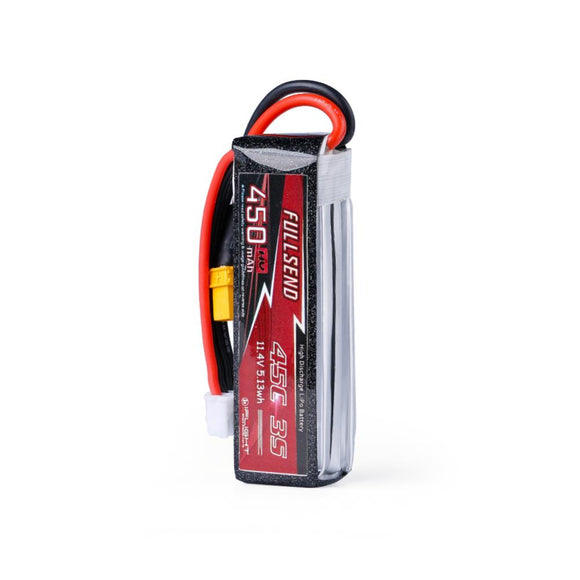 FULLSEND 11.4V 3S 450mAh HV 45C Lipo Battery XT30 Plug for RC Drone FPV Racing