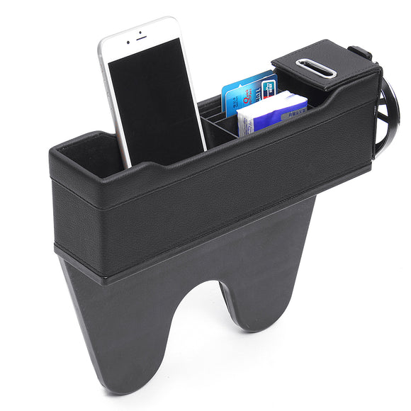 PU Leather Car Seat Crevice Gap Storage Box Pocket Organizer Beverage Phone Holder Right