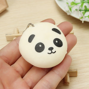 Squishy Squeeze Panda Sticky Rice Ball 5cm Collection Ball Chain Phone Strap Decor Gift Toy