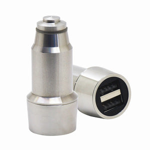 YHB5V31-03 DC5V 3.1A Two USB Port Stainless Steel Car Charger