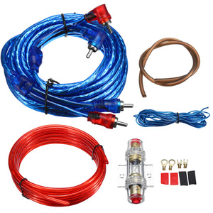 1500w Car Amplifier Wiring Kit Audio Subwoofer AMP RCA Power Cable AGU Fuse Set