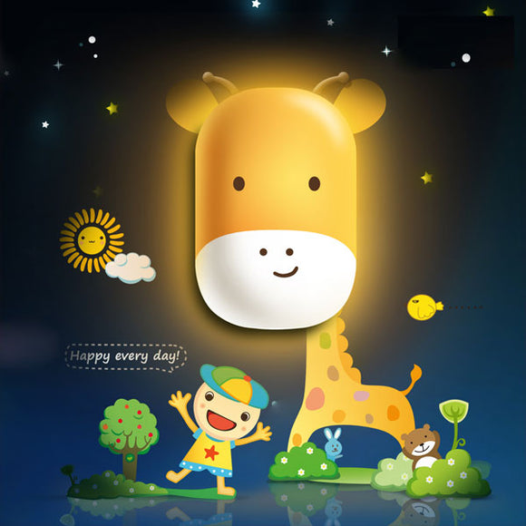 Children Room Decor Wall Sticker LED Energy Saving Night Light Lamp Kids Bedroom Decoration