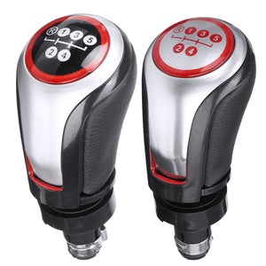 5 Speed Gear Shift Knob PU Leather Black/Silver For VW Golf MK5 MK6 MK7