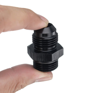 O-ring Straight Aluminum AN8 8AN To AN8 8AN Male Adapter Fitting Black